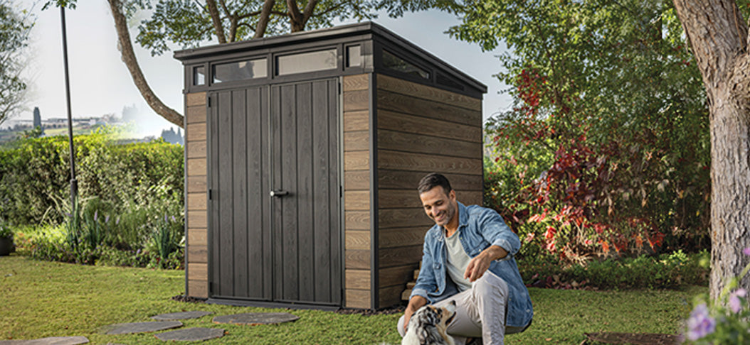 Keter Signature Pent 7x7 Shed - Walnut Look (2.2 x 2.2m)