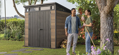 Keter Signature Pent 7x7 Shed - Walnut Look (2.2 x 2.2m)
