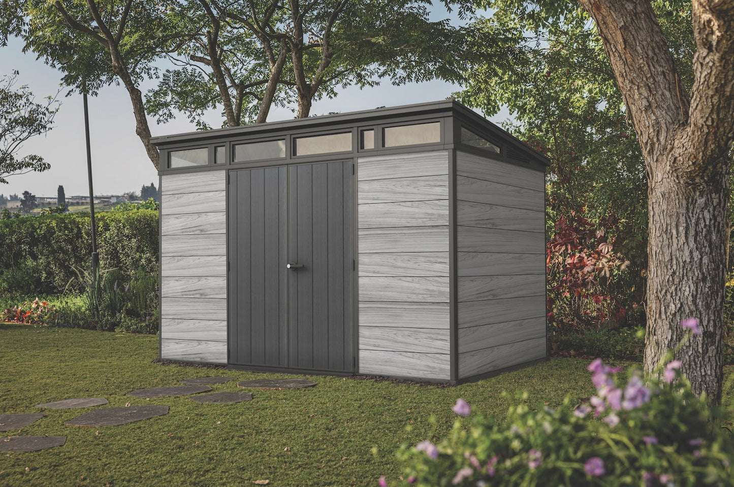 Keter Signature Pent 11x7 Shed - Stormgrey Look (3.4 x 2.2m)