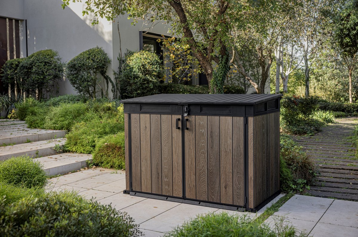 Keter Signature Horizontal Shed - Walnut Look 2020L