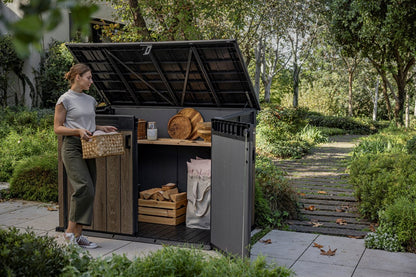 Keter Signature Horizontal Shed - Walnut Look 2020L