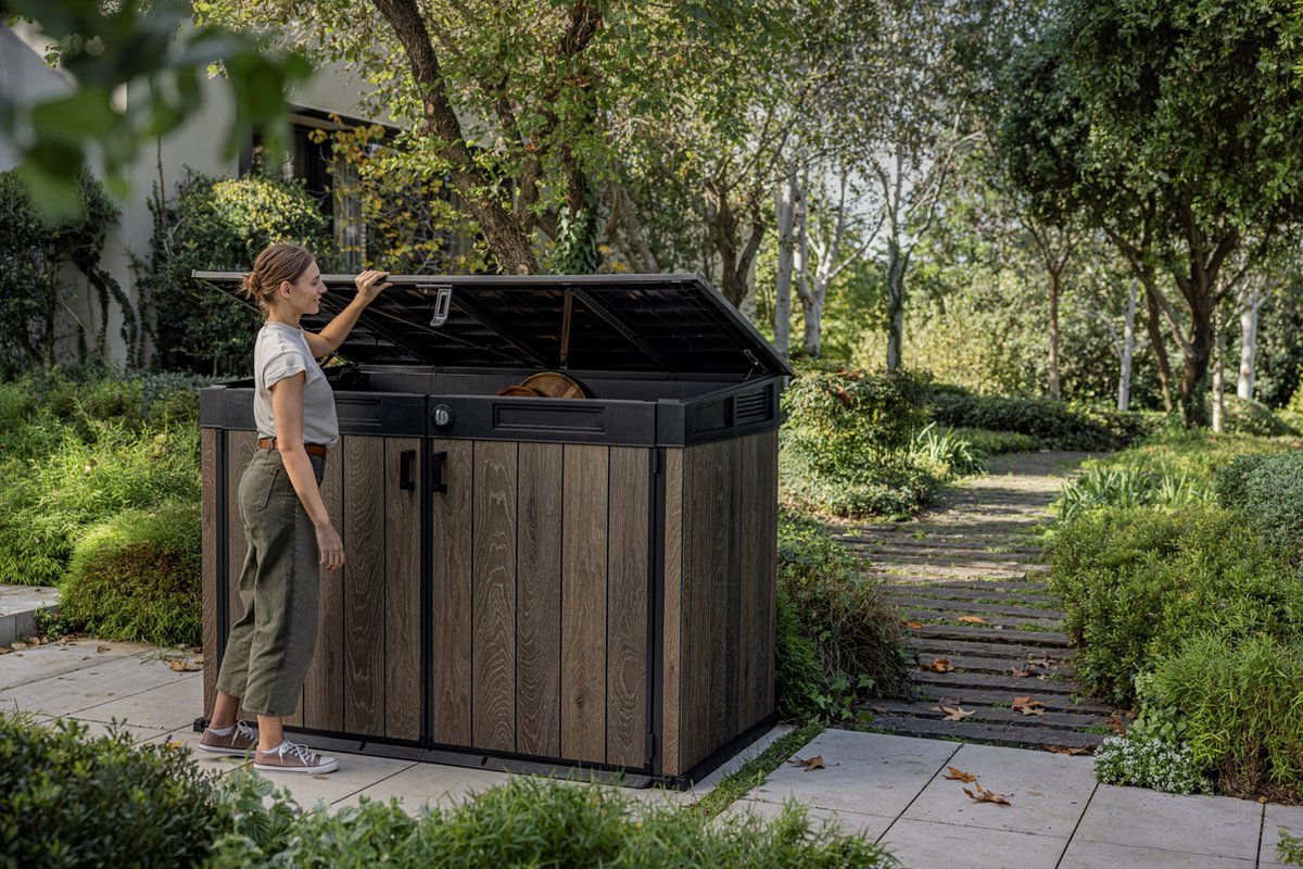 Keter Signature Horizontal Shed - Walnut Look 2020L