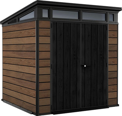 Keter Signature Pent 7x7 Shed - Walnut Look (2.2 x 2.2m)
