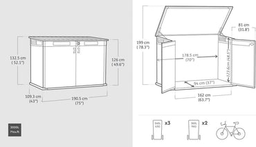 Keter Signature Horizontal Shed - Rosewood Look 2020L