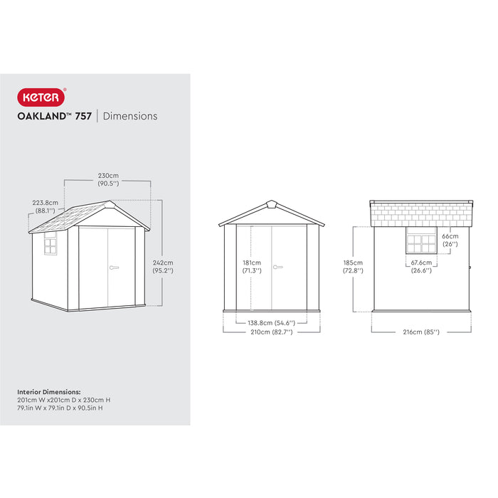 Keter Oakland Garden Shed 757 (2.3 x 2.2m)
