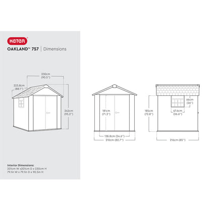 Keter Oakland Garden Shed 757 (2.3 x 2.2m)