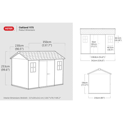 Keter Oakland Garden Shed 1175 (3.5 x 2.3m)