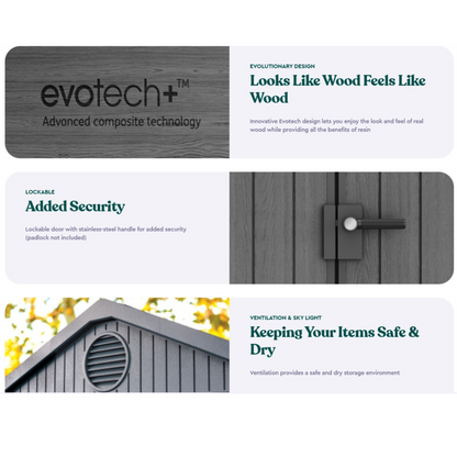 Keter Darwin 6x6 Garden Shed - Grey (1.9 x 1.8m)