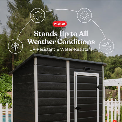Manor Pent Essential 6x4 Garden Shed - Dark Grey (1.8 x 1.1m)