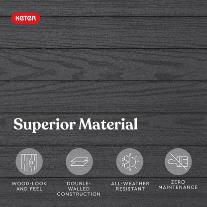 Manor Pent Essential 6x4 Garden Shed - Dark Grey (1.8 x 1.1m)