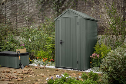 Keter Darwin 4x4 Garden Shed - Wood Green (1.3 x 1.2m)