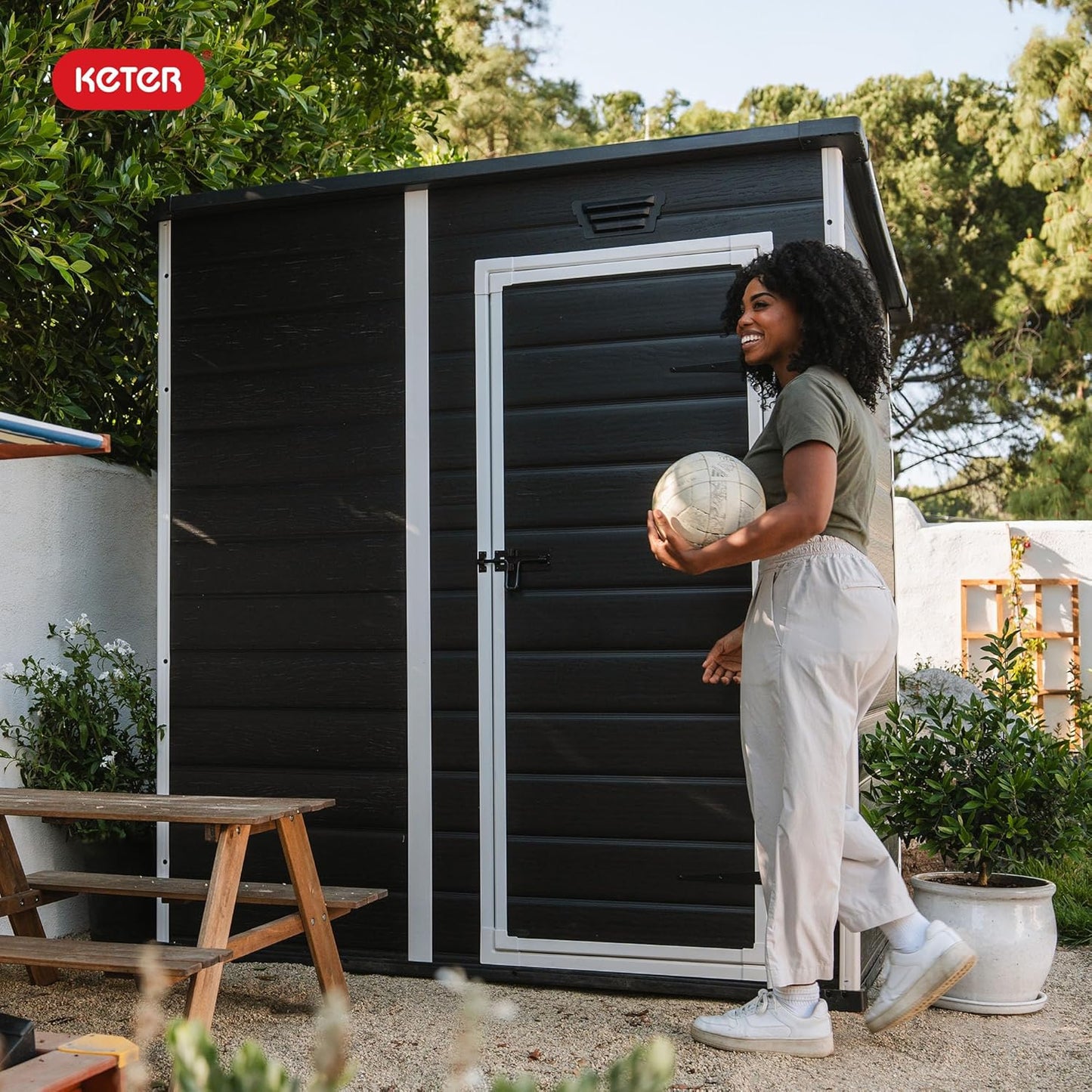 Manor Pent Essential 6x4 Garden Shed - Dark Grey (1.8 x 1.1m)