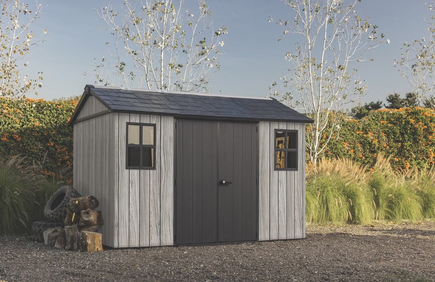 Keter Apex Shed 7.5x11 - Stormgrey Look (2.3 x 3.5m)