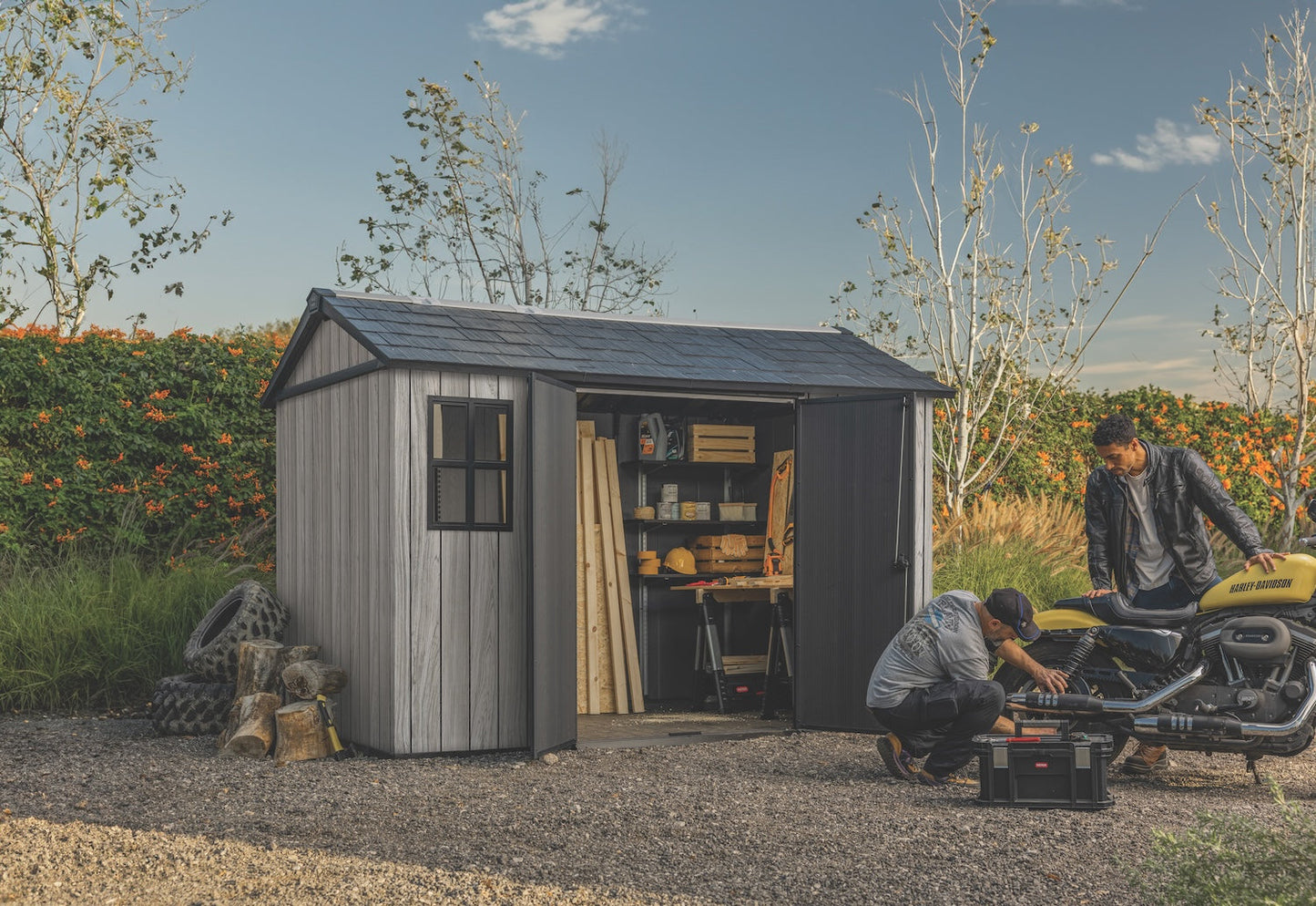 Keter Apex Shed 7.5x11 - Stormgrey Look (2.3 x 3.5m)