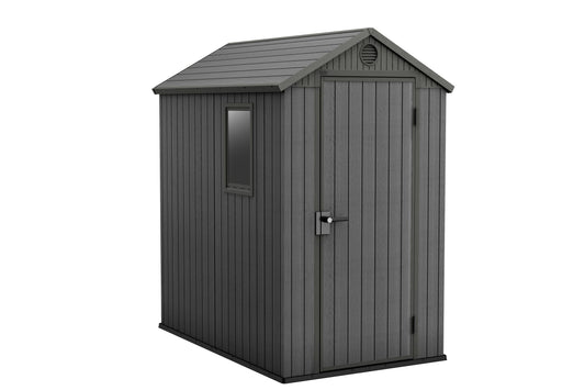 Keter Darwin 4x6 Garden Shed - Grey (1.3 x 1.9m)
