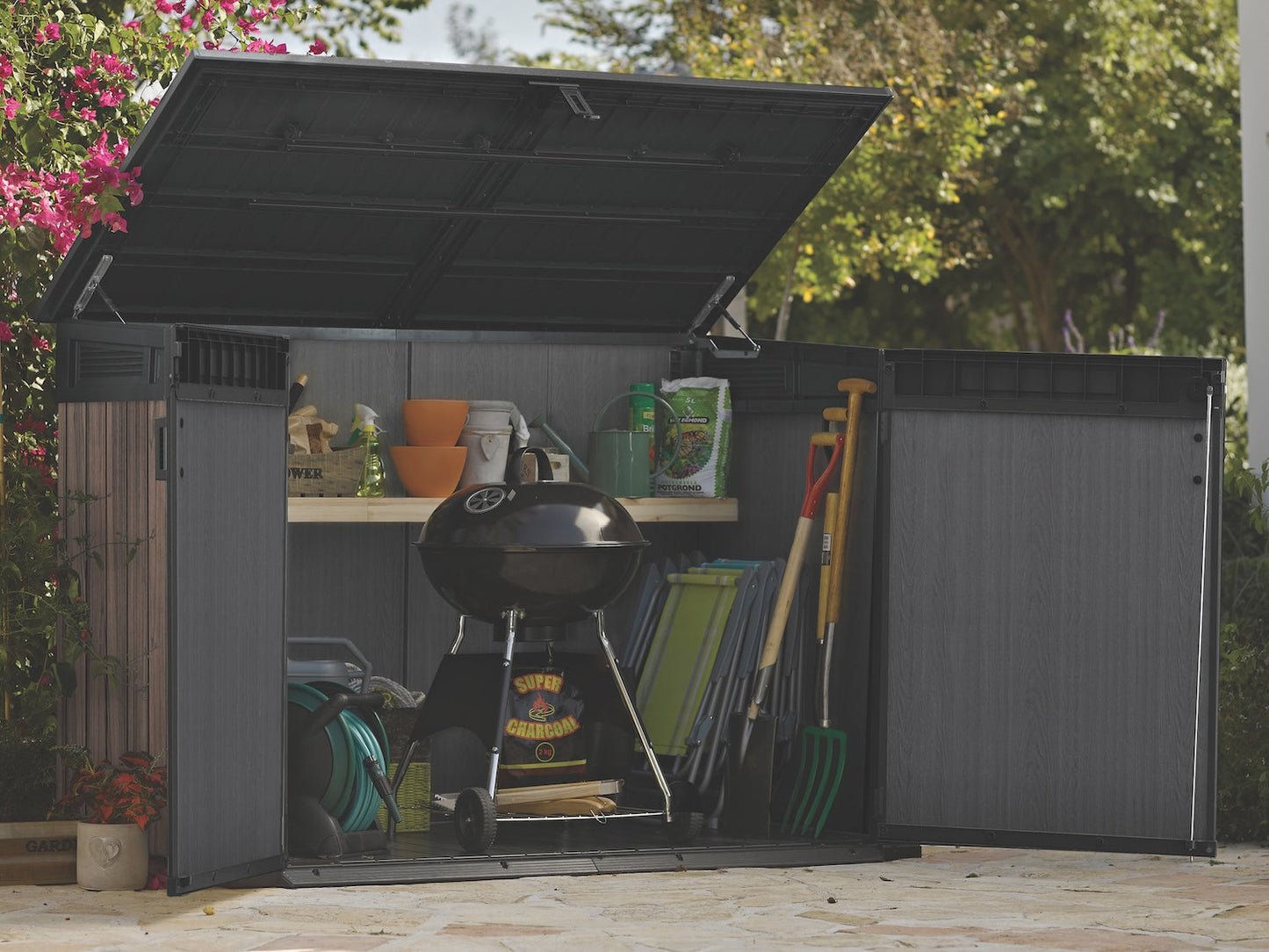 Keter Signature Horizontal Shed - Rosewood Look 2020L