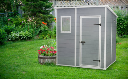 Keter Manor Pent 6x6 Garden Shed - Grey (1.8 x 1.8m)