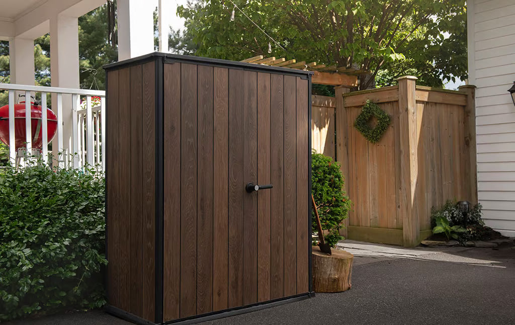 Keter Signature Vertical Shed - Walnut Look