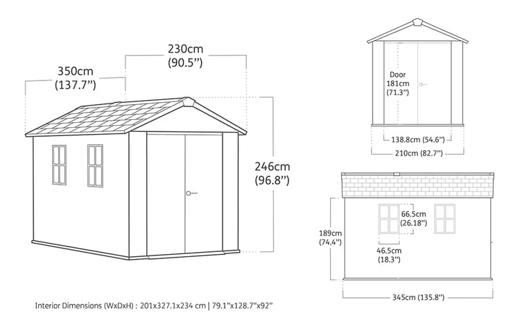 Keter Newton Plus Shed 7.5x9 (2.3 x 2.9m)