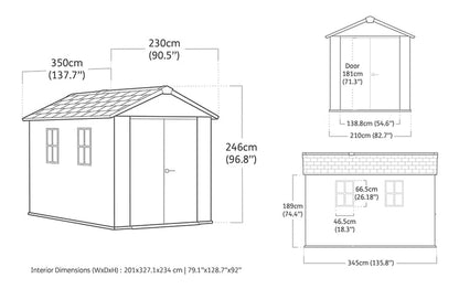 Keter Newton Plus Shed 7.5x9 (2.3 x 2.9m)