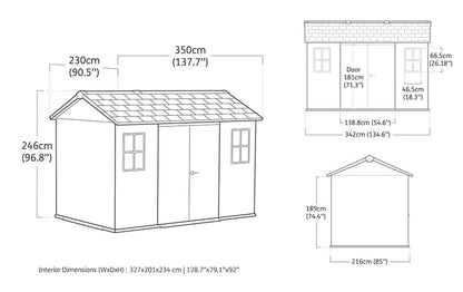 Keter Newton Plus Shed 7.5x11 (2.3 x 3.5m)