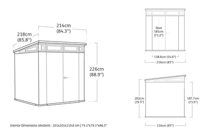 Keter Cortina Garden Shed 7x7 (2.2 x 2.2m)