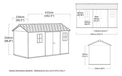Keter Newton Plus Shed 7.5x13 (2.3 x 4.1m)