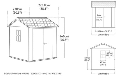 Keter Newton Plus Shed 7.5x7 (2.3 x 2.2m)