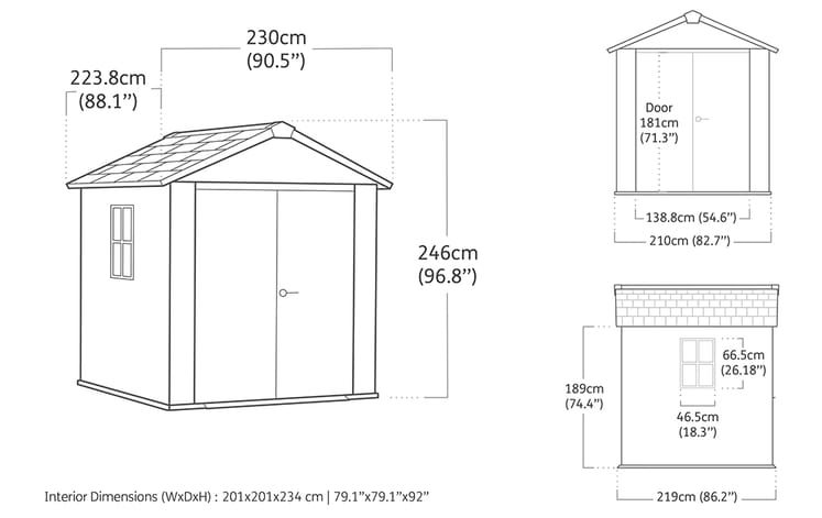 Keter Newton Plus Shed 7.5x7 (2.3 x 2.2m)