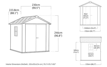 Keter Newton Plus Shed 7.5x7 (2.3 x 2.2m)