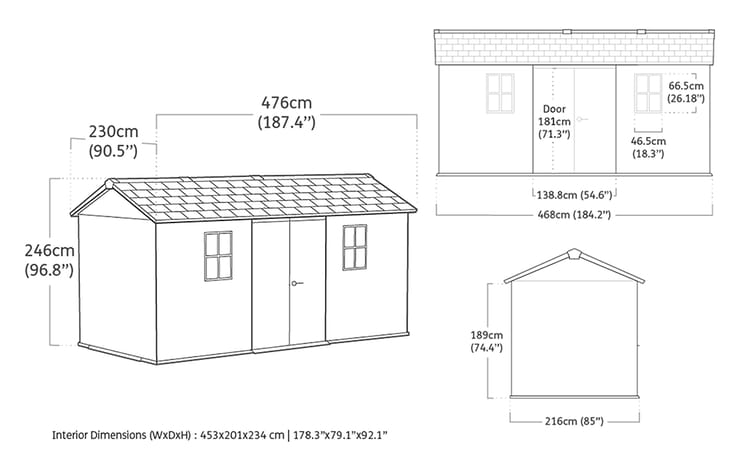 Keter Newton Plus Shed 7.5x15 (2.3 x 4.7m)
