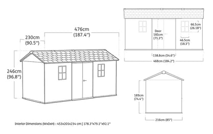Keter Newton Plus Shed 7.5x15 (2.3 x 4.7m)