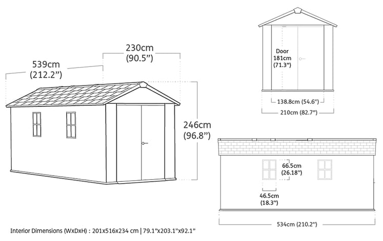 Keter Newton Plus Shed 7.5x17 (2.3 x 5.4m)