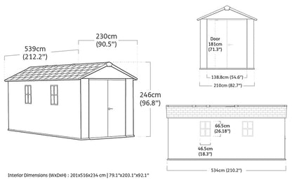 Keter Newton Plus Shed 7.5x17 (2.3 x 5.4m)