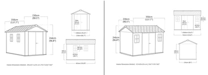 Keter Apex Shed 7.5x11 - Stormgrey Look (2.3 x 3.5m)