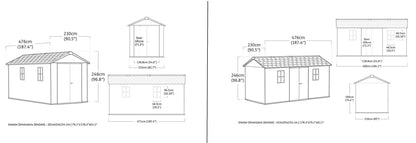 Keter Apex Shed 7.5x15 - Stormgrey Look (2.3 x 4.6m)