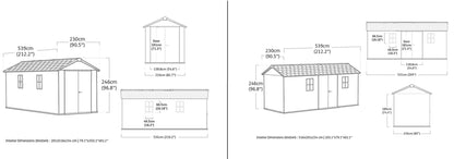 Keter Apex Shed 7.5x17 - Stormgrey Look (2.3 x 5.2m)