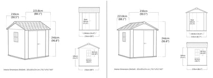 Keter Apex Shed 7.5x7 -Stormgrey Look (2.3 x 2.2m)