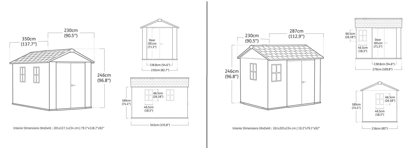 Keter Apex Shed 7.5x9 - Stormgrey Look (2.3 x 2.9m)
