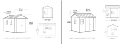 Keter Apex Shed 7.5x9 - Stormgrey Look (2.3 x 2.9m)