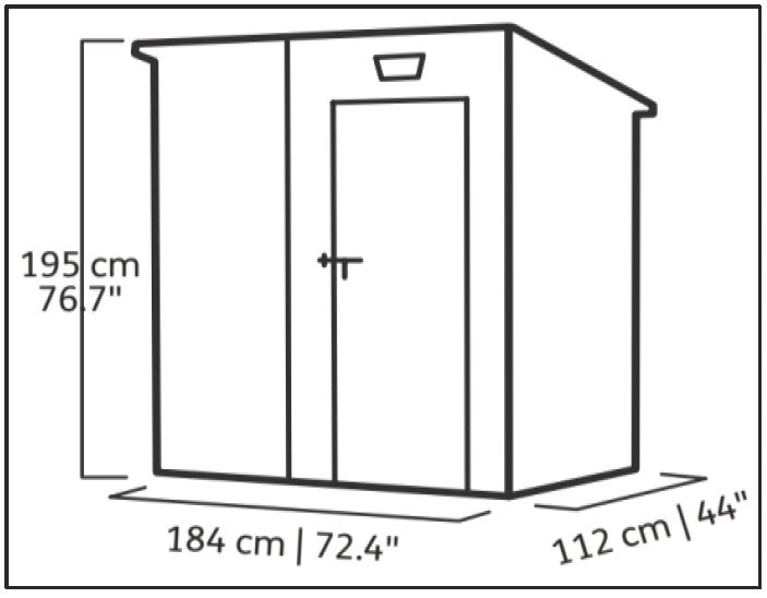 Manor Pent Essential 6x4 Garden Shed - Dark Grey (1.8 x 1.1m)