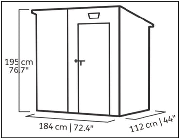 Manor Pent Essential 6x4 Garden Shed - Dark Grey (1.8 x 1.1m)