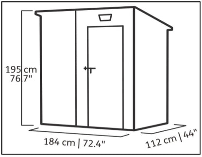 Manor Pent Essential 6x4 Garden Shed - Dark Grey (1.8 x 1.1m)