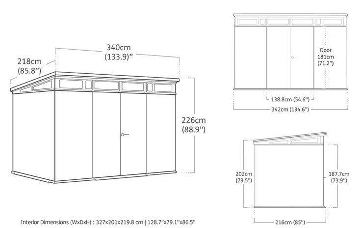 Keter Cortina Garden Shed 11 x7 (3.4 x 2.2m)