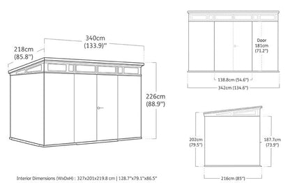Keter Cortina Garden Shed 11 x7 (3.4 x 2.2m)