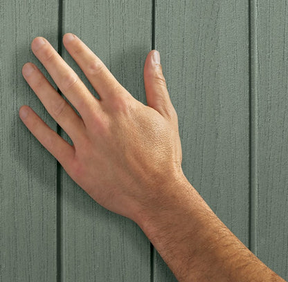 Keter Darwin 4x4 Garden Shed - Wood Green (1.3 x 1.2m)