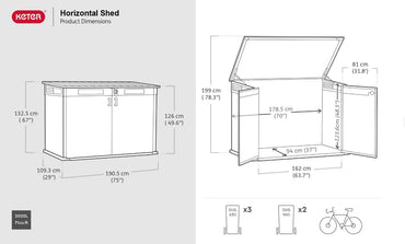Keter Signature Horizontal Shed - Walnut Look 2020L