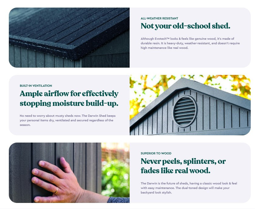 Keter Darwin 6x6 Garden Shed - Brown (1.9 x 1.8m)