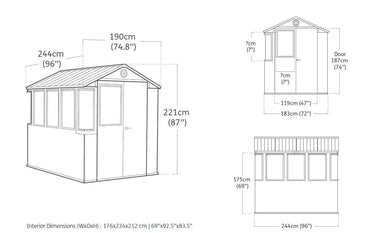Keter Potting 6x8 Shed - Green (1.9 x 2.4m)