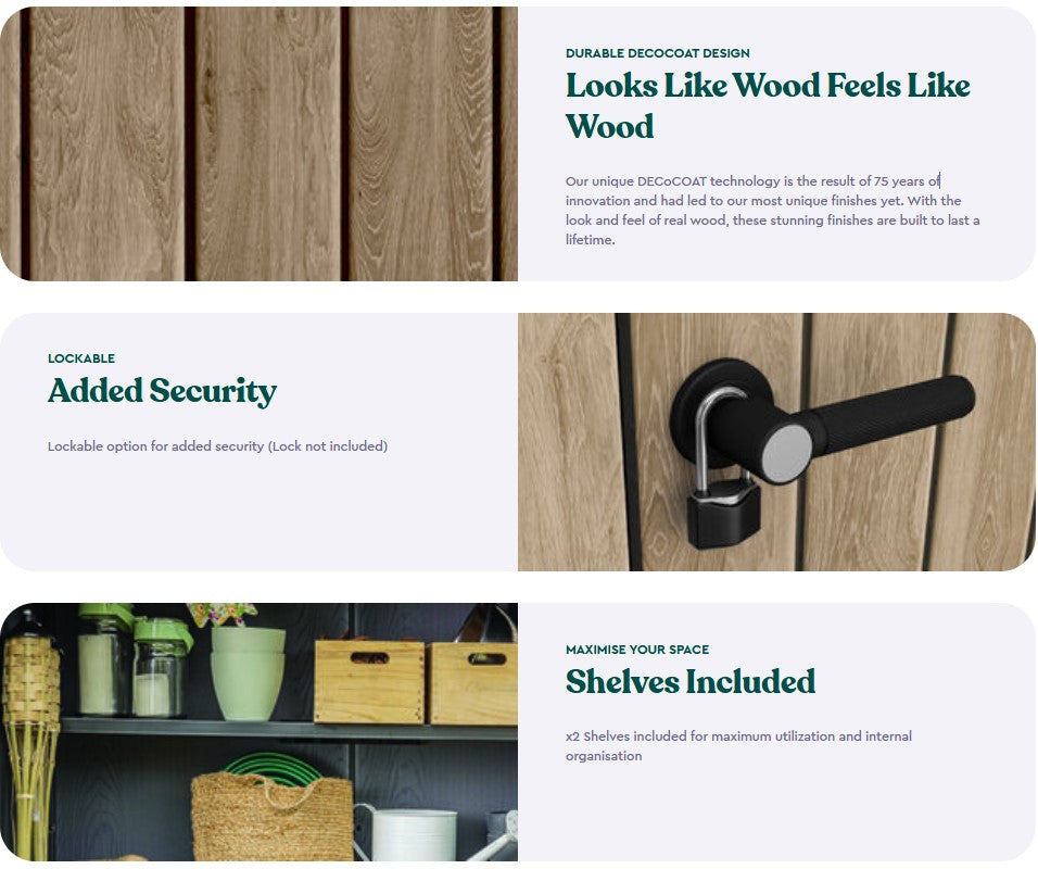 Keter Signature Vertical Shed - Ashwood Look